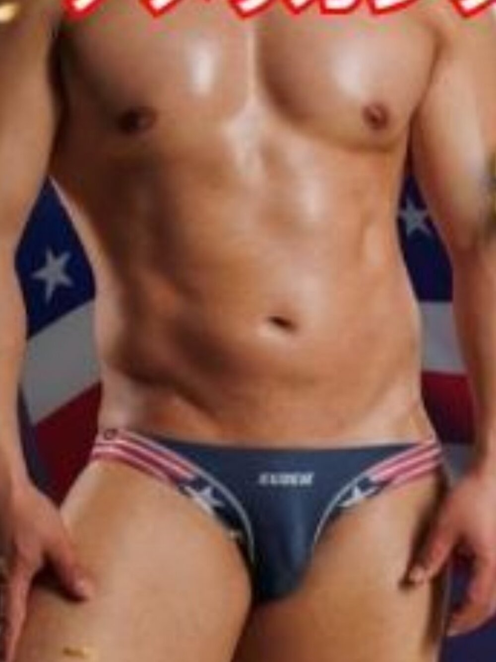 NIB JAPANESE EGDE "STARS and STRIPES" (Underwear) Bikini, ~1.5", JASPO SIZE "L"